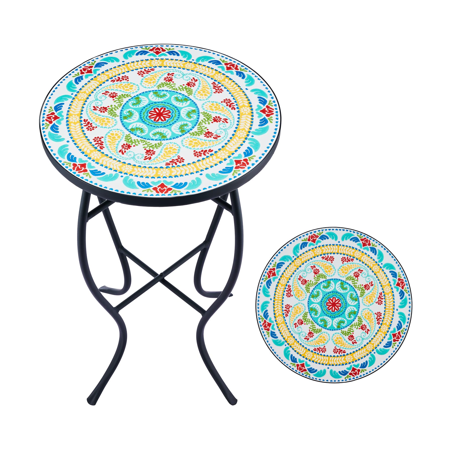 Retro, vintage mozaïek bijzettafel, tafeltje jaren 50 - 60