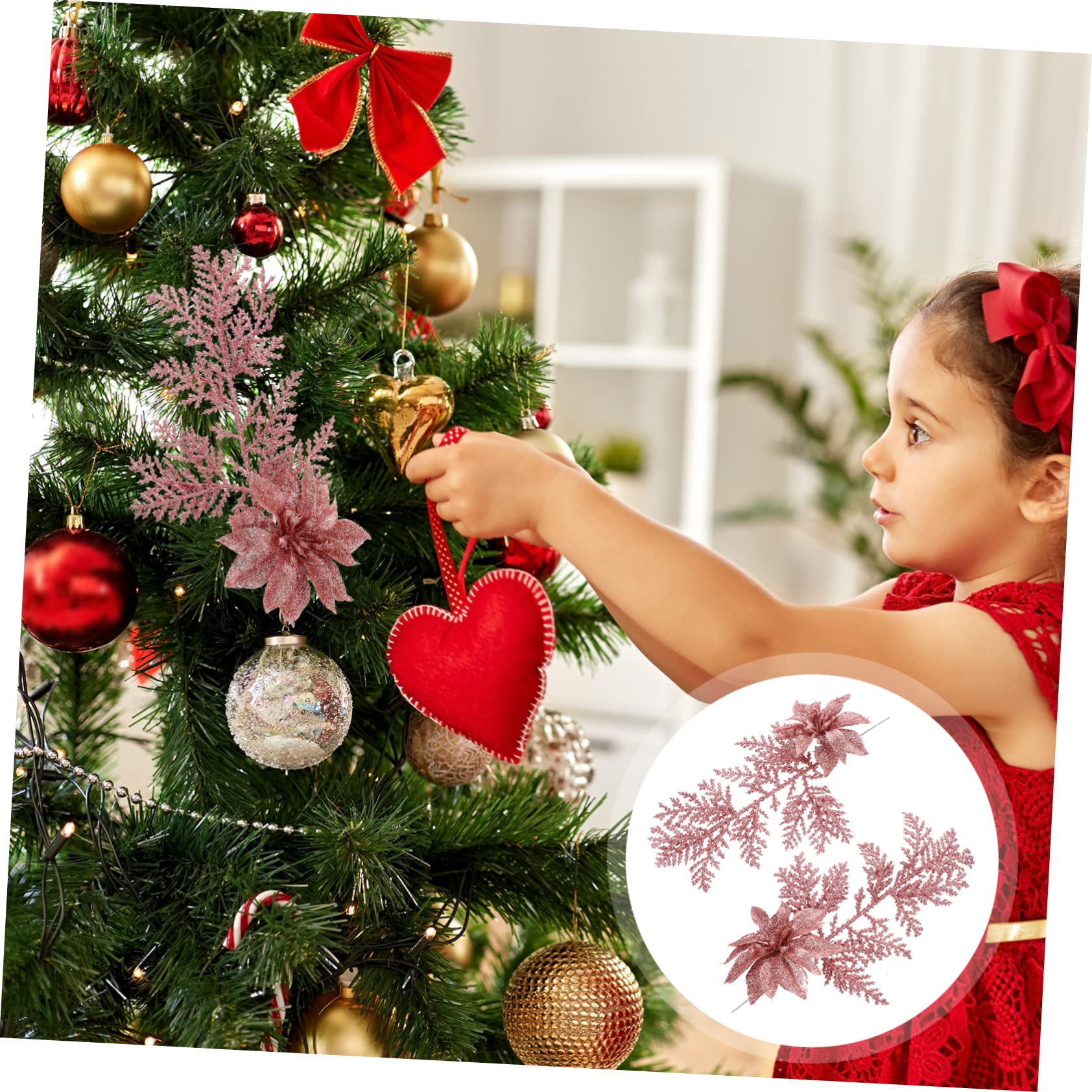 Zerodeko 3 Set Di Fiori Di Simulazione Di Natale Rami Di Pino Artificiali Fiori Finti Decorativi Forniture Per Alberi Festivi Per Decorazioni 6 Pezzi * 3