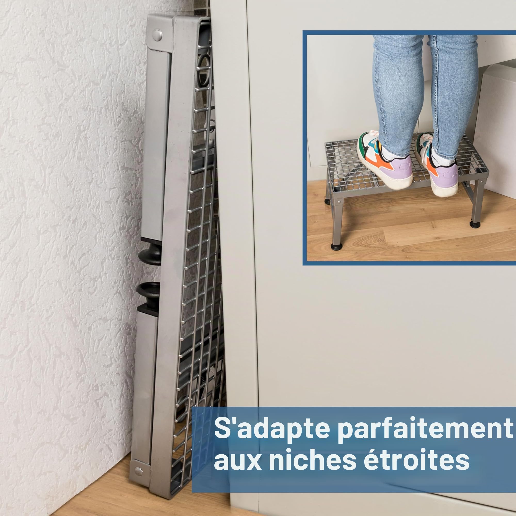 Marchepied Pliable Caravane 50x26x26cm Acier revêtu Charge maximale 150kg