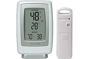 AcuRite Indoor Outdoor Thermometer with Wireless Temperature Sensor & Hygrometer