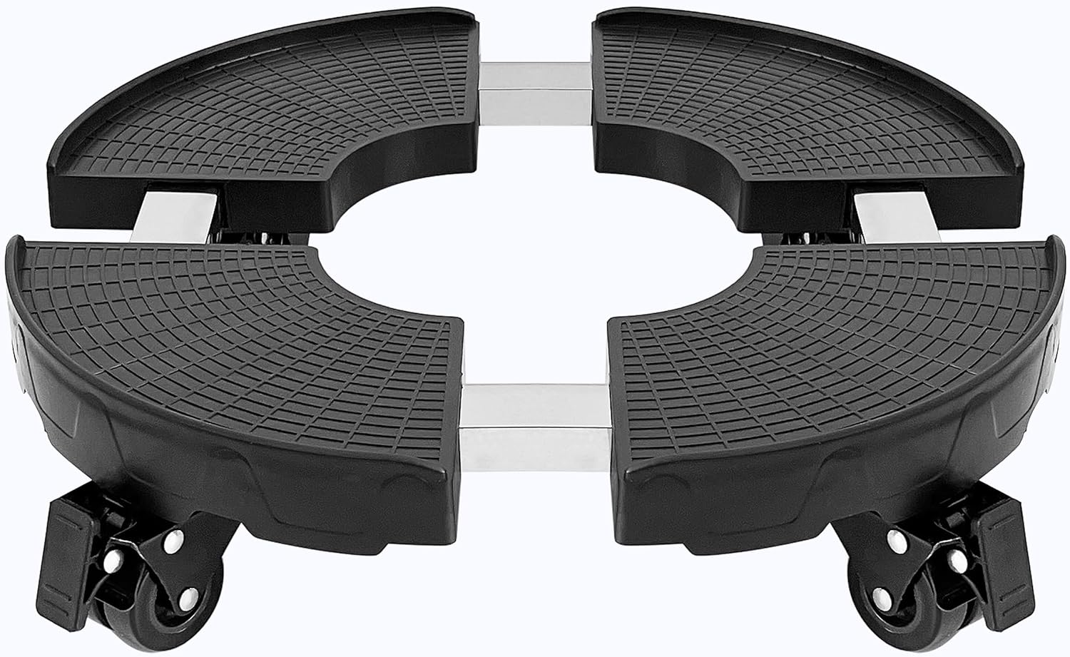 CASIMR Plant Caddy with Wheels, Heavy Duty 440lbs Capacity Rolling Plant Stand, 15-20 Inch Adjustable Indoor Outdoor Plant Dolly, Round Plant Roller Base Flower Pot Rack Holder Trolley Casters Tray 1 Black