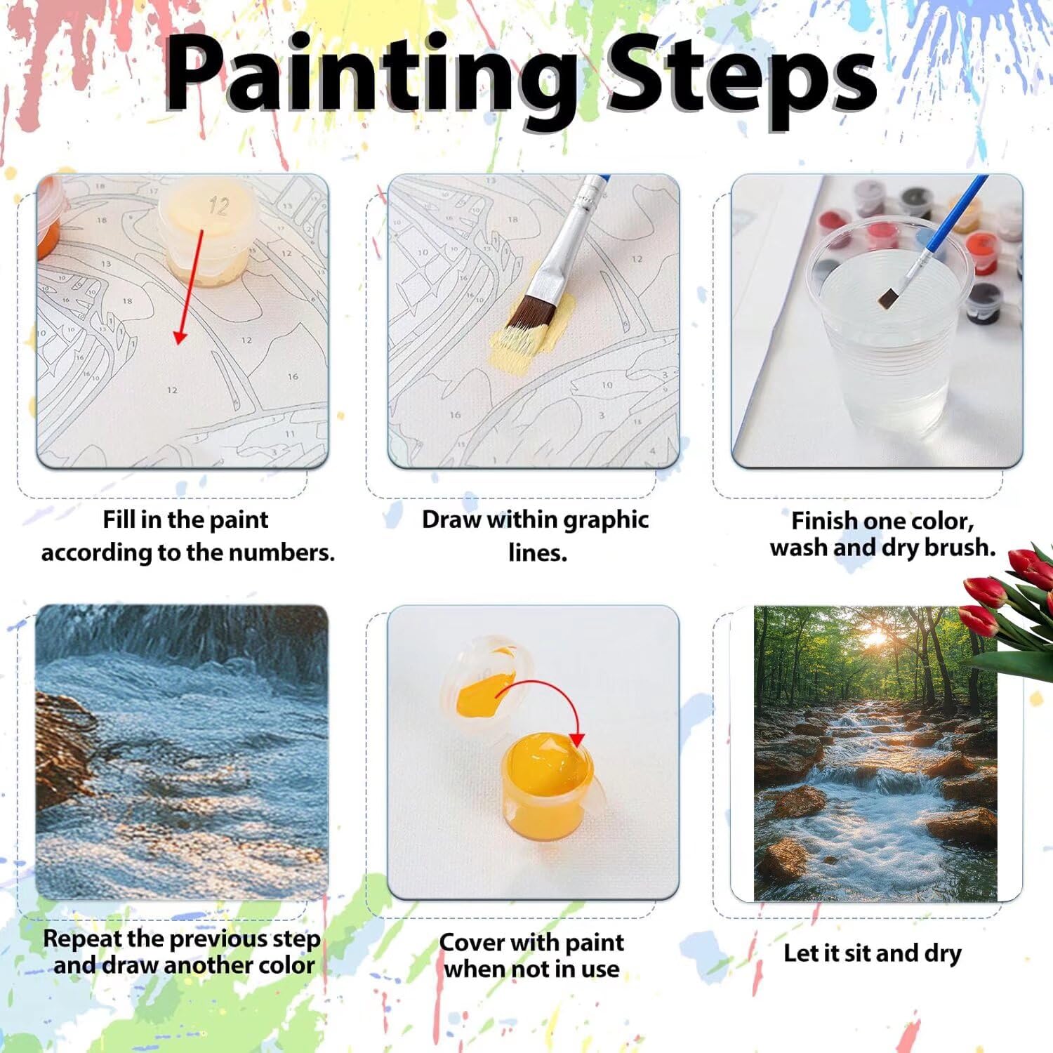 Pintar por Numeros Adultos pintar por numeros niños manualidades niños 10 años, DIY Pintar por Números de Pincel y Pintura acrílica Decoraciones para el Hogar Manualidades, sin Marco 60x80cm C-28