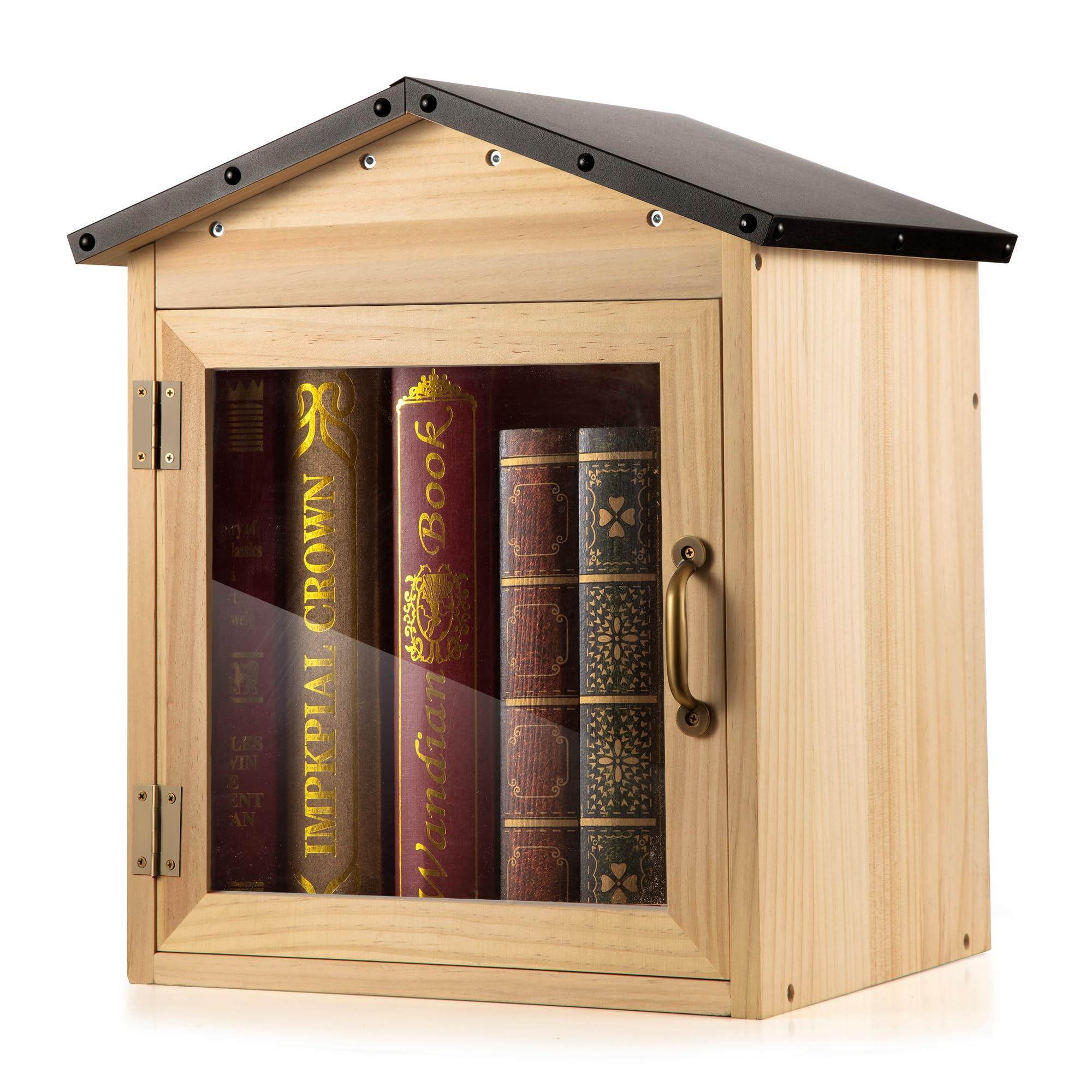 KERUYUNLA Little Library Box Outdoor - Free Library Kit for Sharing Books, Literature, and Newspapers in Neighborhoods, Communities, and Schools - Thickened Design for Durability