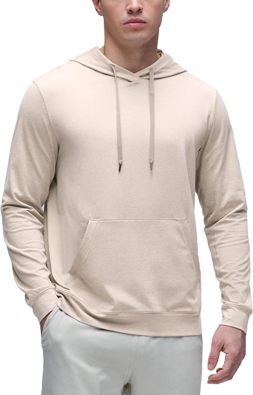 CRZ YOGA Cloud Jersey Pullover Hoodies for Men - Casual Workout Long Sleeve Basic Hooded Sweatshirts with Pocket