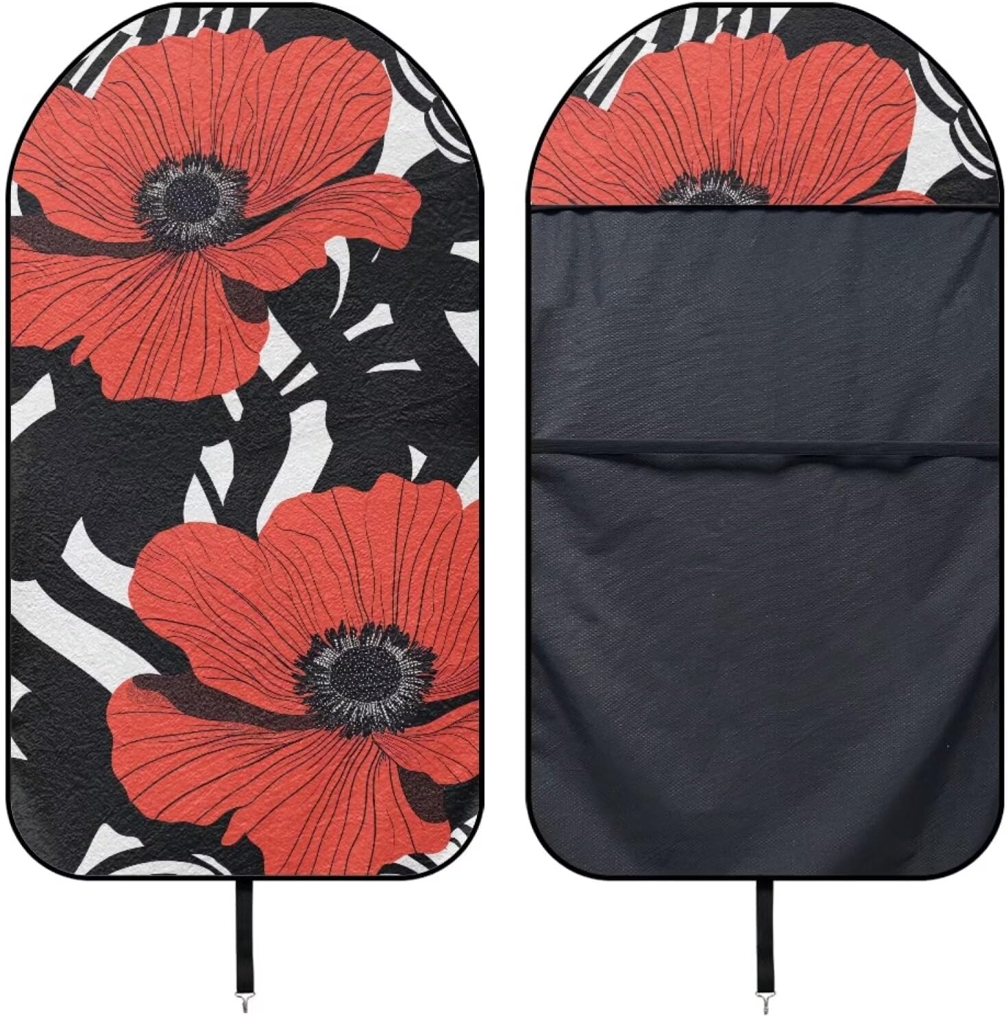 Modysero Universal Waterproof Seat Covers for Car Red Flower Towel Seat Cover Easy Install Soft Lightweight Novelty SUV Trucks Sedan Car Front Seat Towel