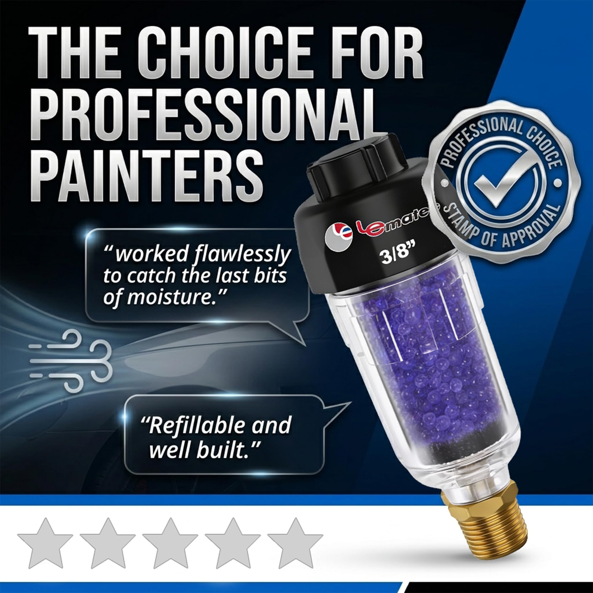 LE LEMATEC Compressed Air Dryer, Inline Desiccant Moisture Filter 3/8" — Amazon image 8