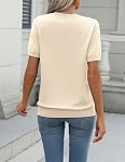 Zeagoo Womens Summer Short Sleeve Tops Crew Neck Lightweight Pullover Sweaters Loose Dressy Casual Blouse Basic Clothes
