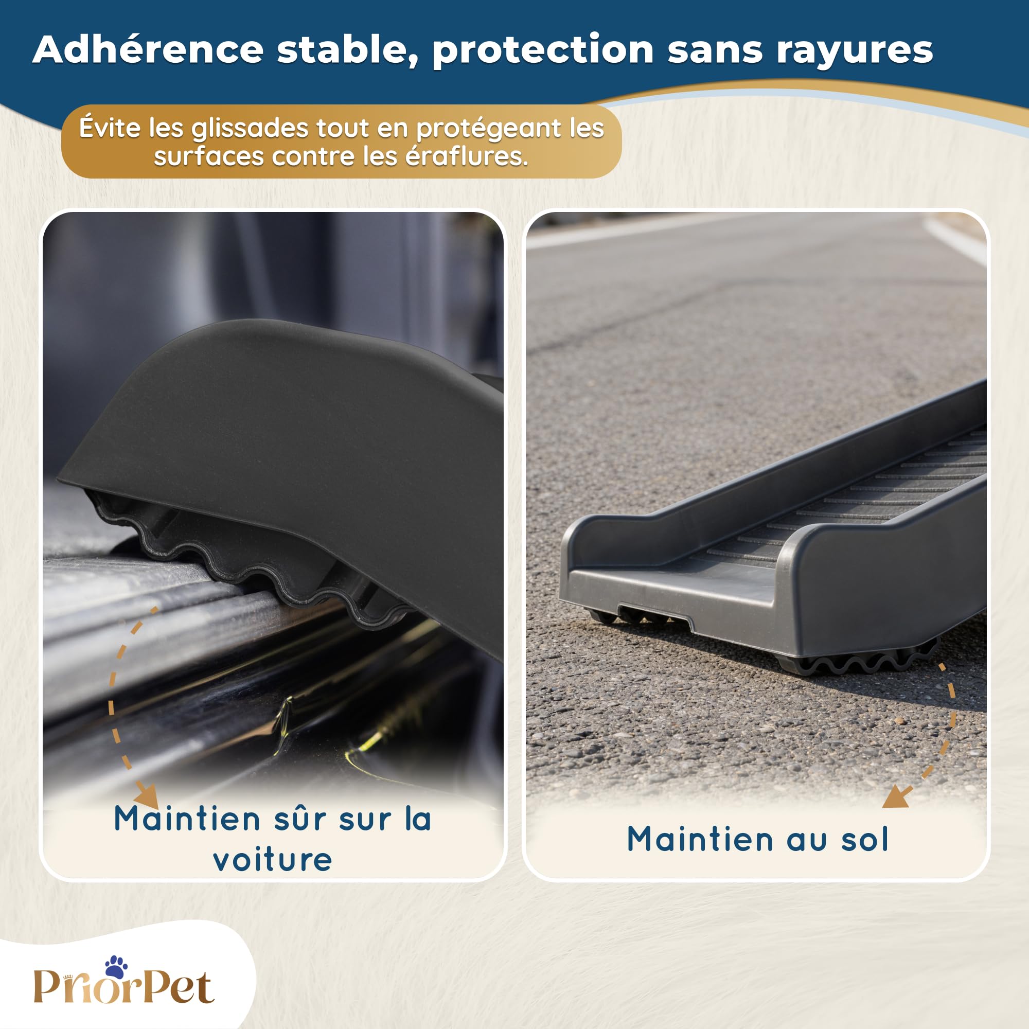 Rampe pour Chien Voiture Antidérapante Pliable 174 cm 38 cm 85 kg Noir
