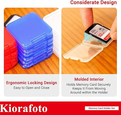 Miniatura 5 de Kiorafoto 24 piezas de plástico transparente multicolor para 24 tarjetas SD SDXC SDHC, estuche transparente estándar para tarjetas de memoria,