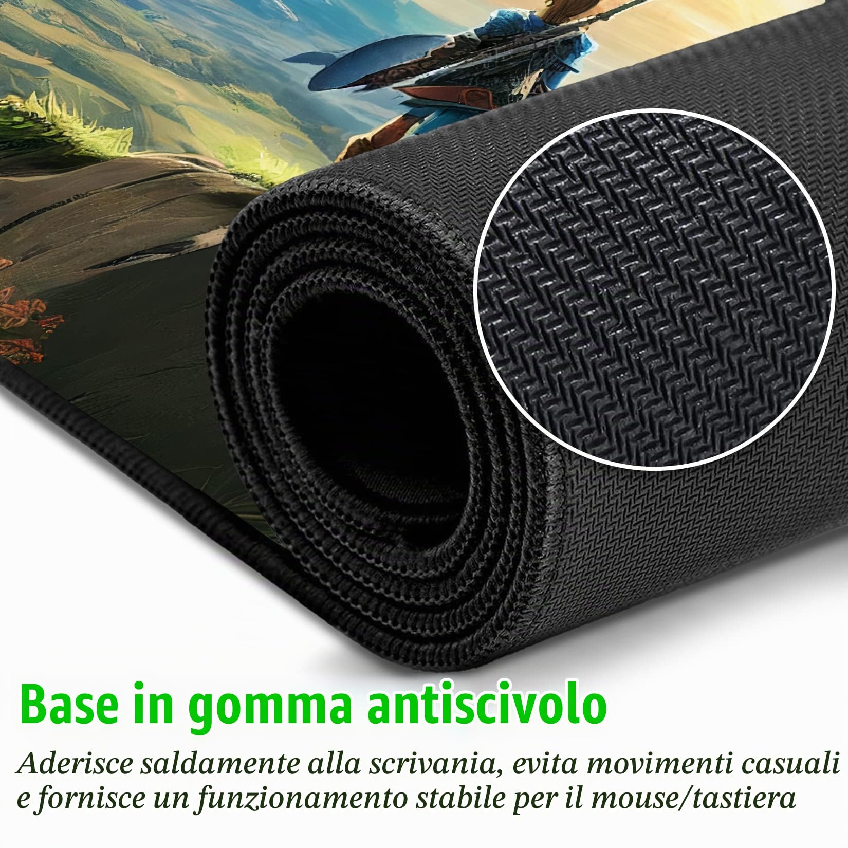 Legend of Zelda - Tappetino per mouse da gioco XXL, extra large, per tastiera e mouse, per casa, ufficio e studio, 80 x 39,9 cm