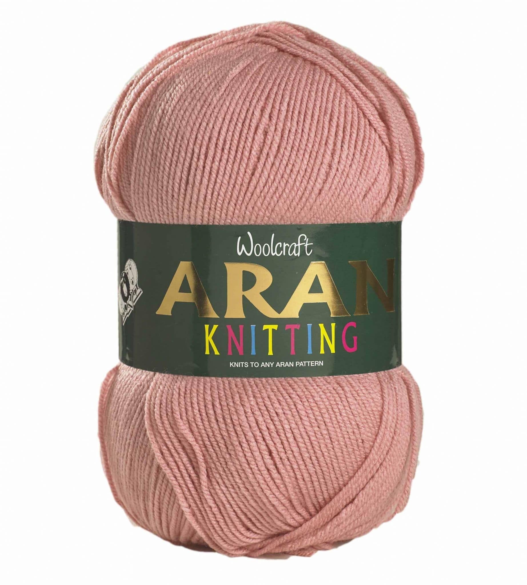 WoolCraft Acrylic Aran 400g Knitting & Crochet Yarn, Great Value 100% Acrylic Yarn, Choose from 25 Shades, 800 Metres, 400g Balls, Pack of 5, Dusky Pink