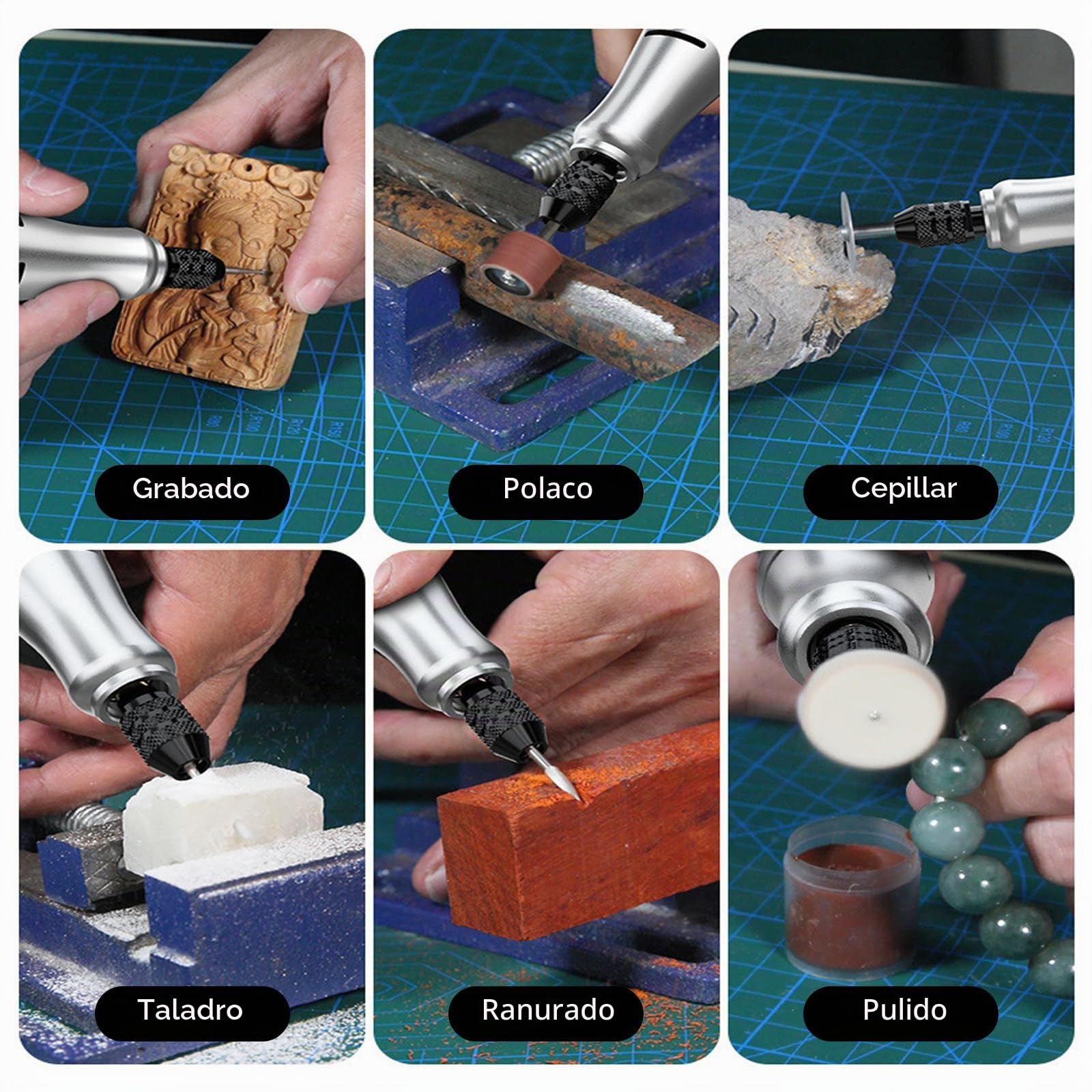 Multiherramienta Inalámbrica, Estación de Herramientas Giratoria Inalámbrica compatible con Batería Makita de 21 V Herramientas Multifunción con Accesorios
