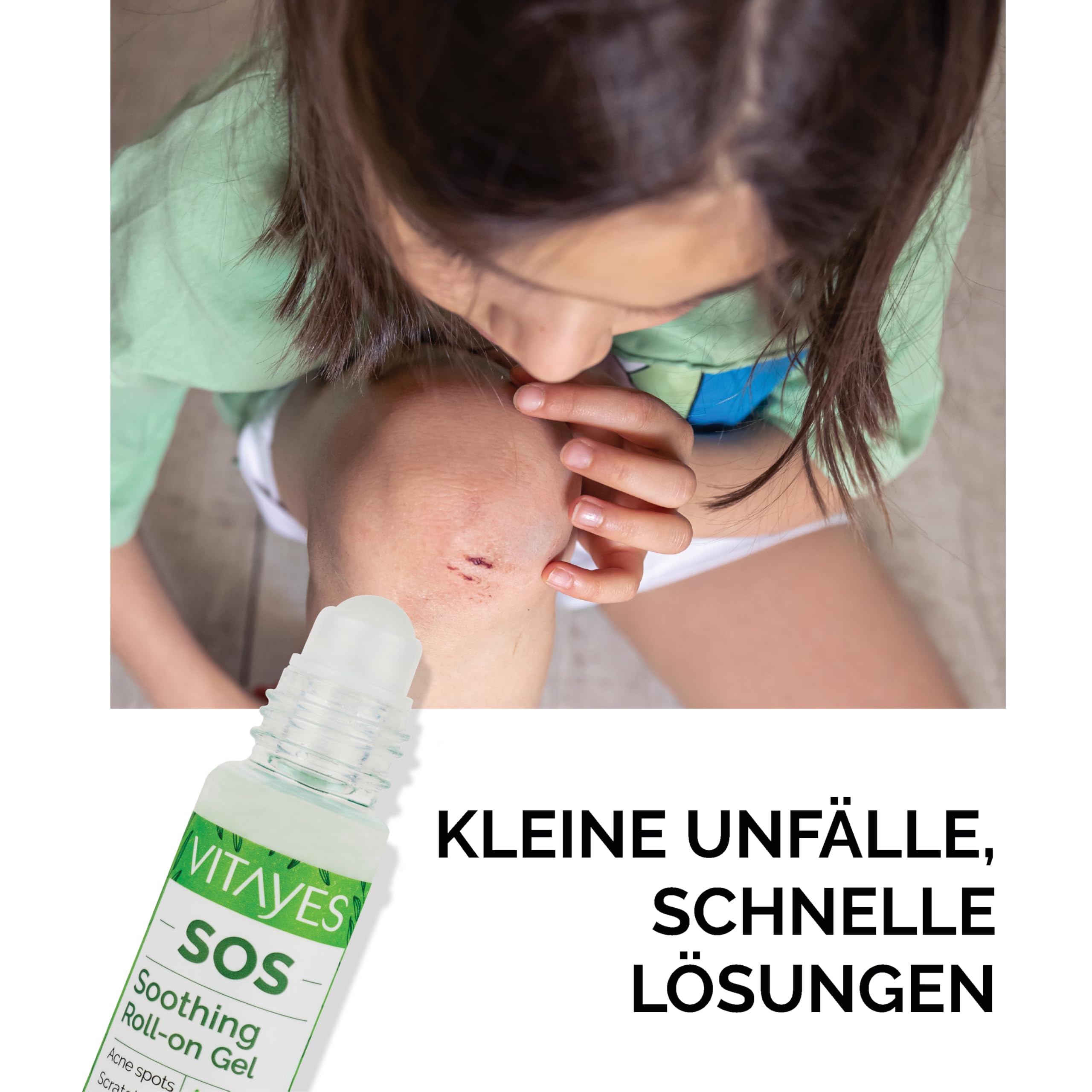 Vitayes SOS BIO Teebaumöl Roller 3x10 ml – Ätherisches Öl gegen Pickel, Akne & Hautunreinheiten – Roll-on Stift mit Vitamin B5 – Vegan & Tierversuchsfrei