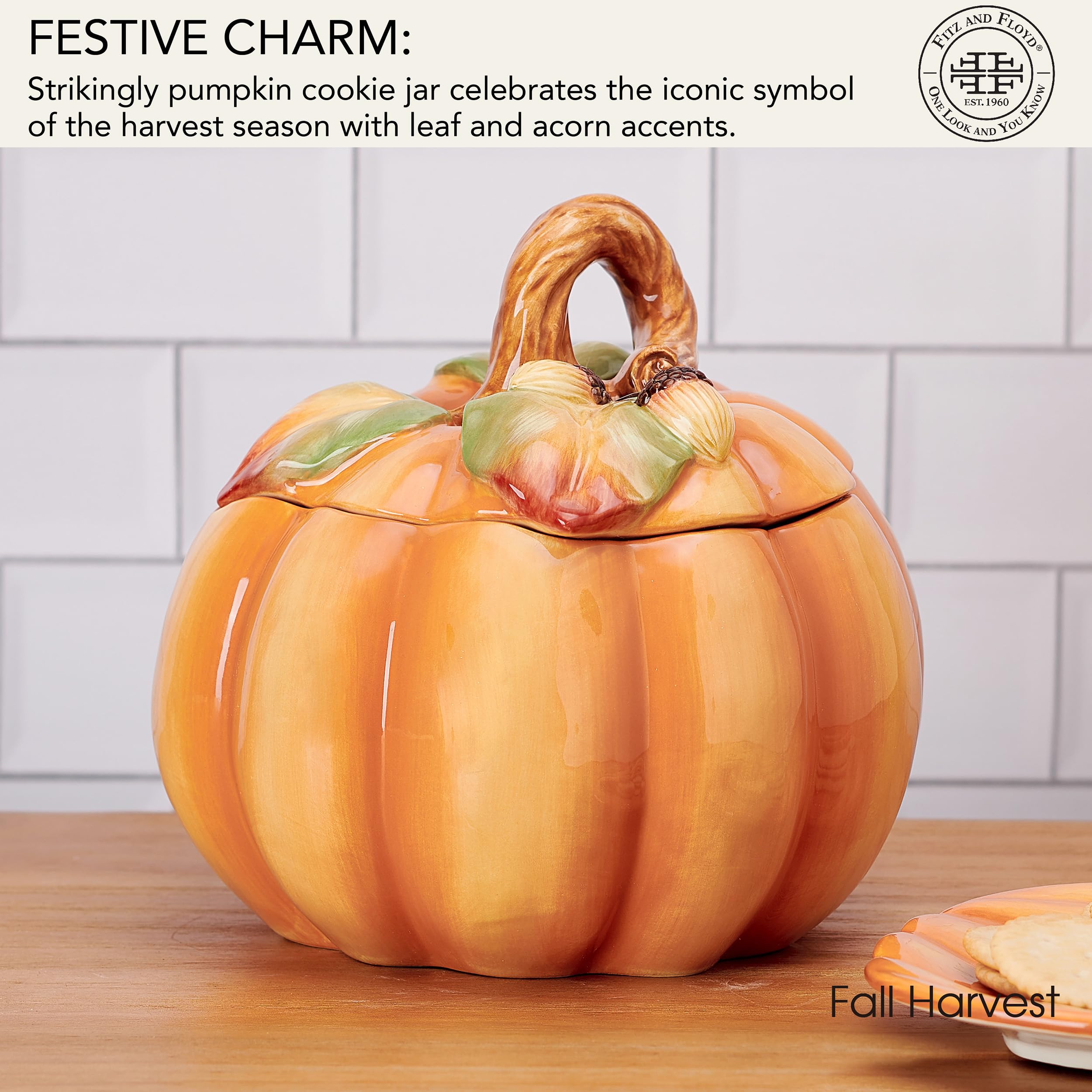 Amazon.com: Fitz and Floyd Fall Harvest Pumpkin Cookie Jar Ceramic