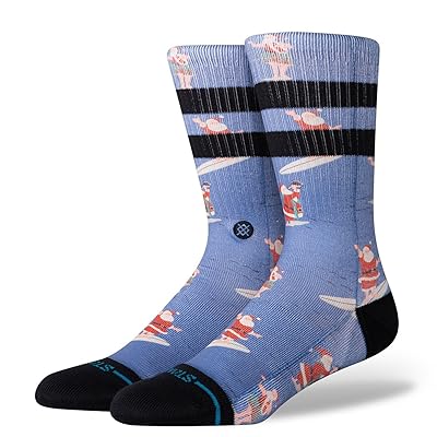 Stance Surfing Santa Crew Knee High Socks Shoes Blue