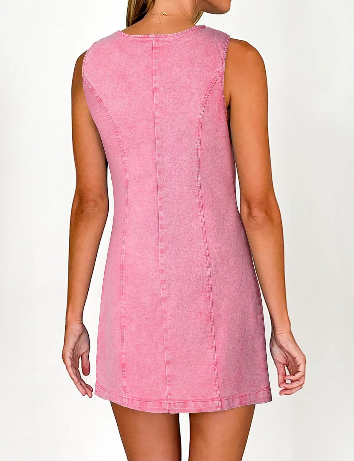 Women's Denim Dress Jean Sleeveless Button Down Shirt Mini Tank Casual Summer Dresses with Pocket 2026 Trendy Outfits - Image 2