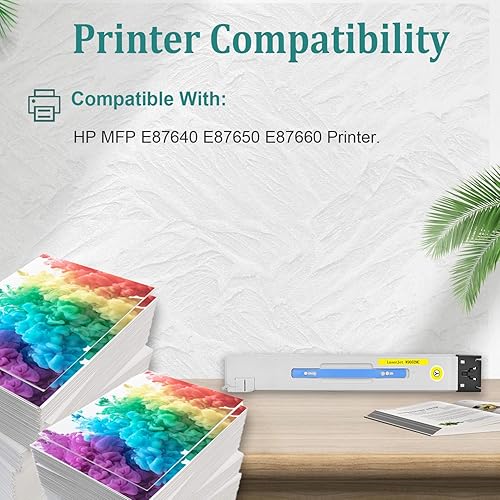 Vista 3 de ValueColor Cartucho de tóner amarillo remanufacturado W9050 W9052MC de alto rendimiento para HP MFP E87640 E87650 E87660