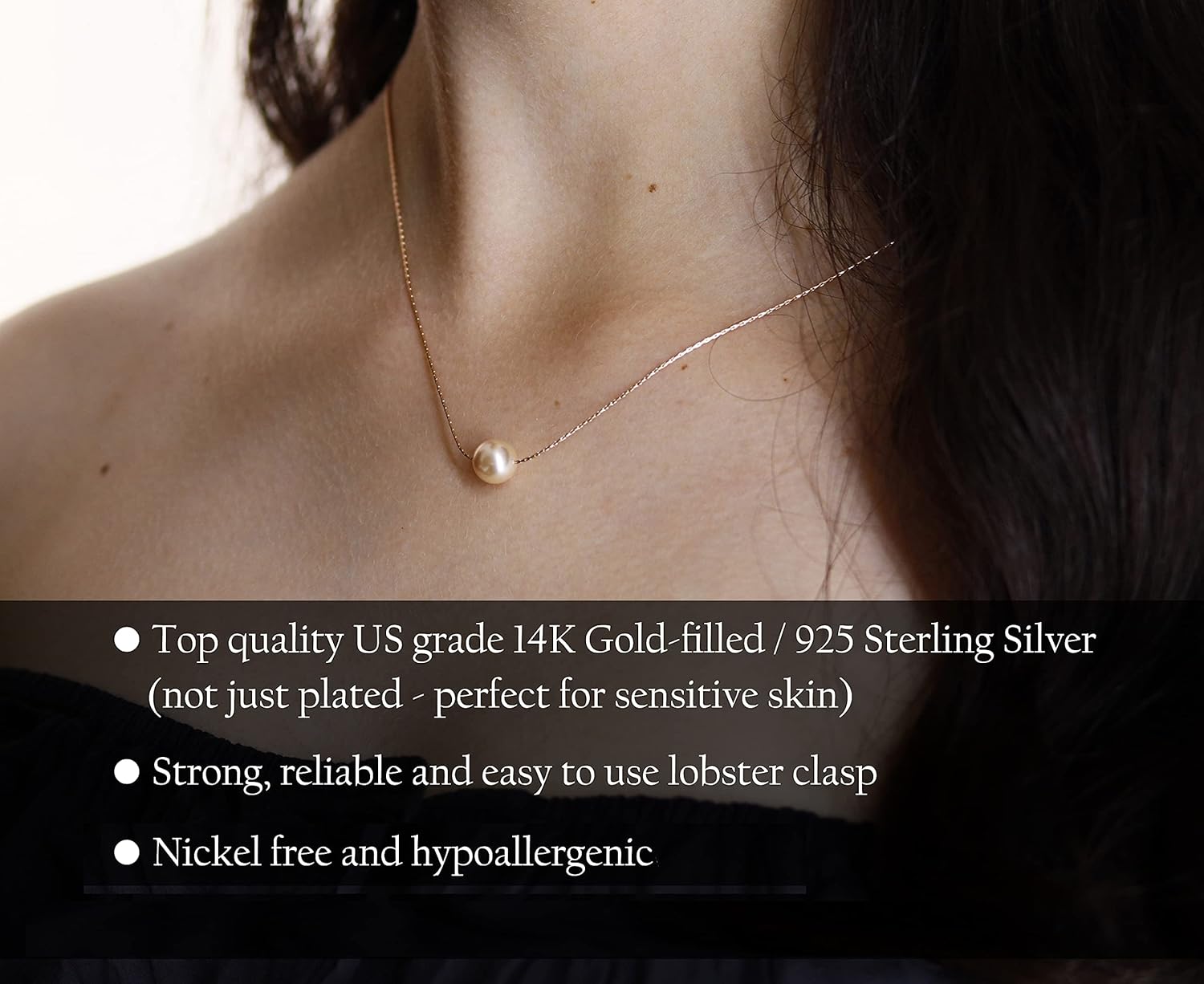 Be Wished Promoted to Big Sister Gift, Single Pearl Necklace with Meaningful Message, Rose or Yellow Goldfilled or Sterling Silver