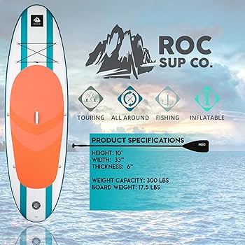 新品　Roc スタンドアップパドル Amazon | Roc (ロック) 空気注入式 スタンドアップパドルボード