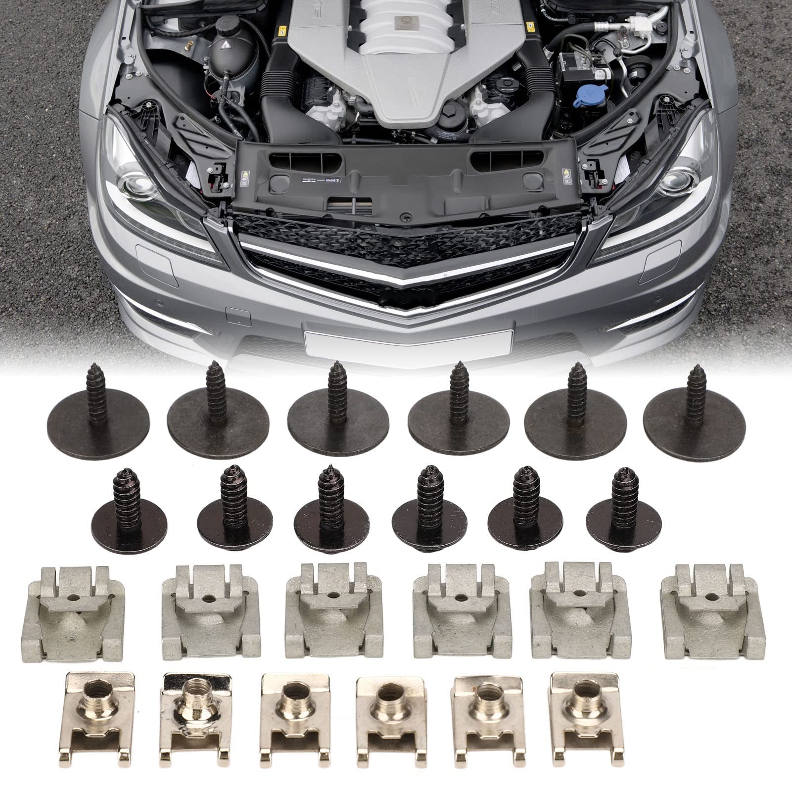 KIT Viti Sottoscocca Motore KIMISS MC3003 – 25 Pezzi Di Fissaggio Per Paraspruzzi E Protezione Motore – Compatibile Con Classe C W203 W204 CL203