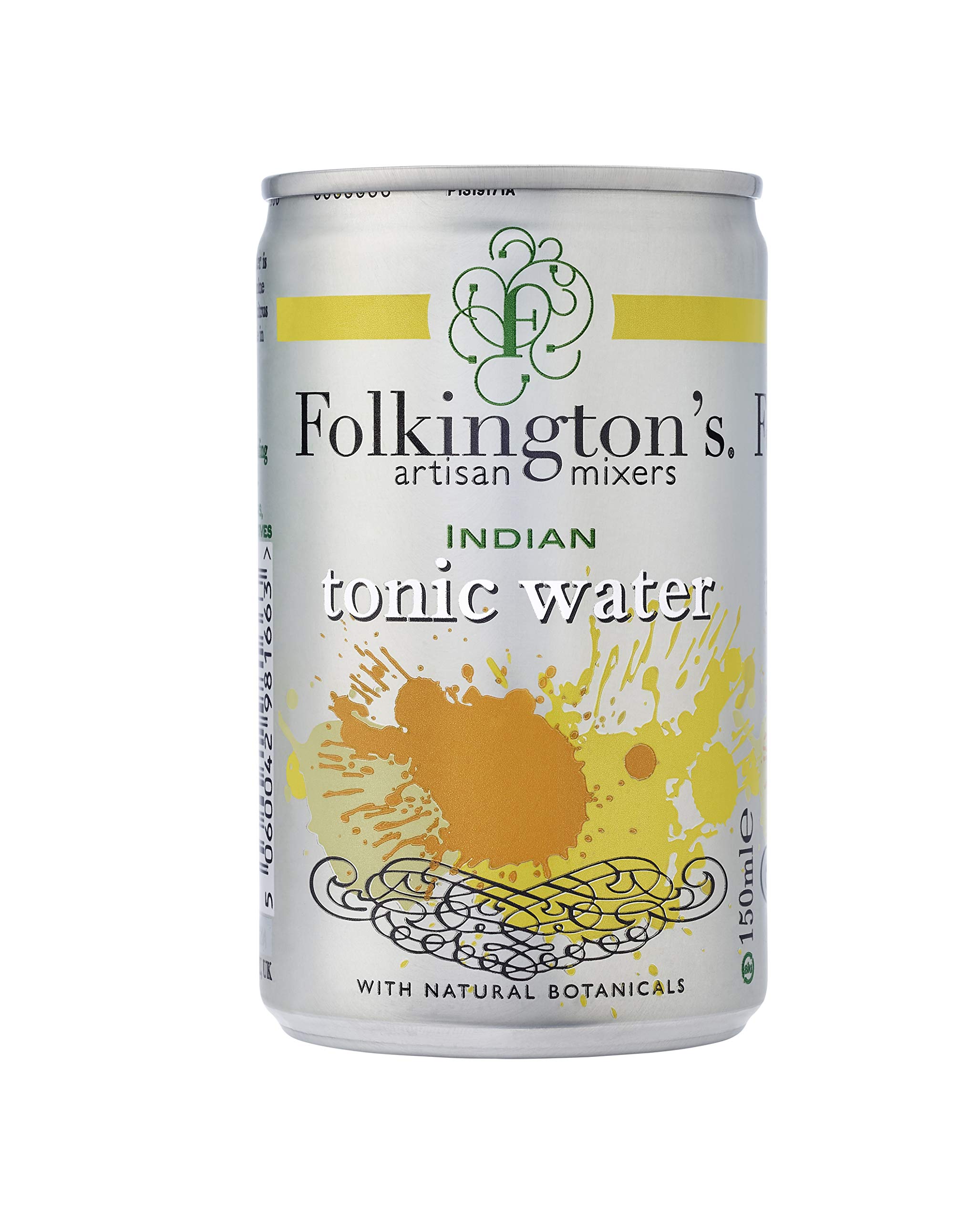Acqua Tonica Indian Tonic Water Folkington's 10 x150 ml Lattine (FOTO SOLO SCOPO ILLUSTRATIVO)