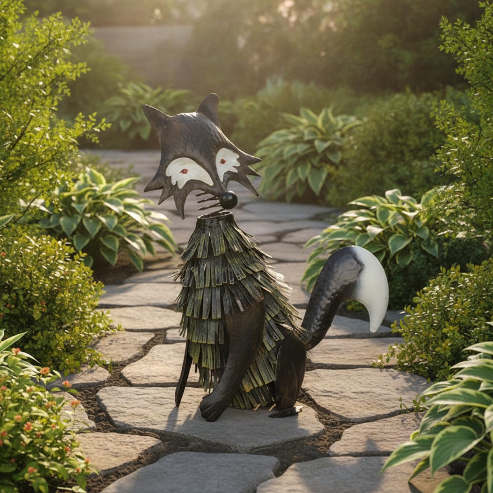 Metall-Figur aus Metall Vintage Metallfuchs patiniert Fuchsfigur aus für Gartenliebhaber