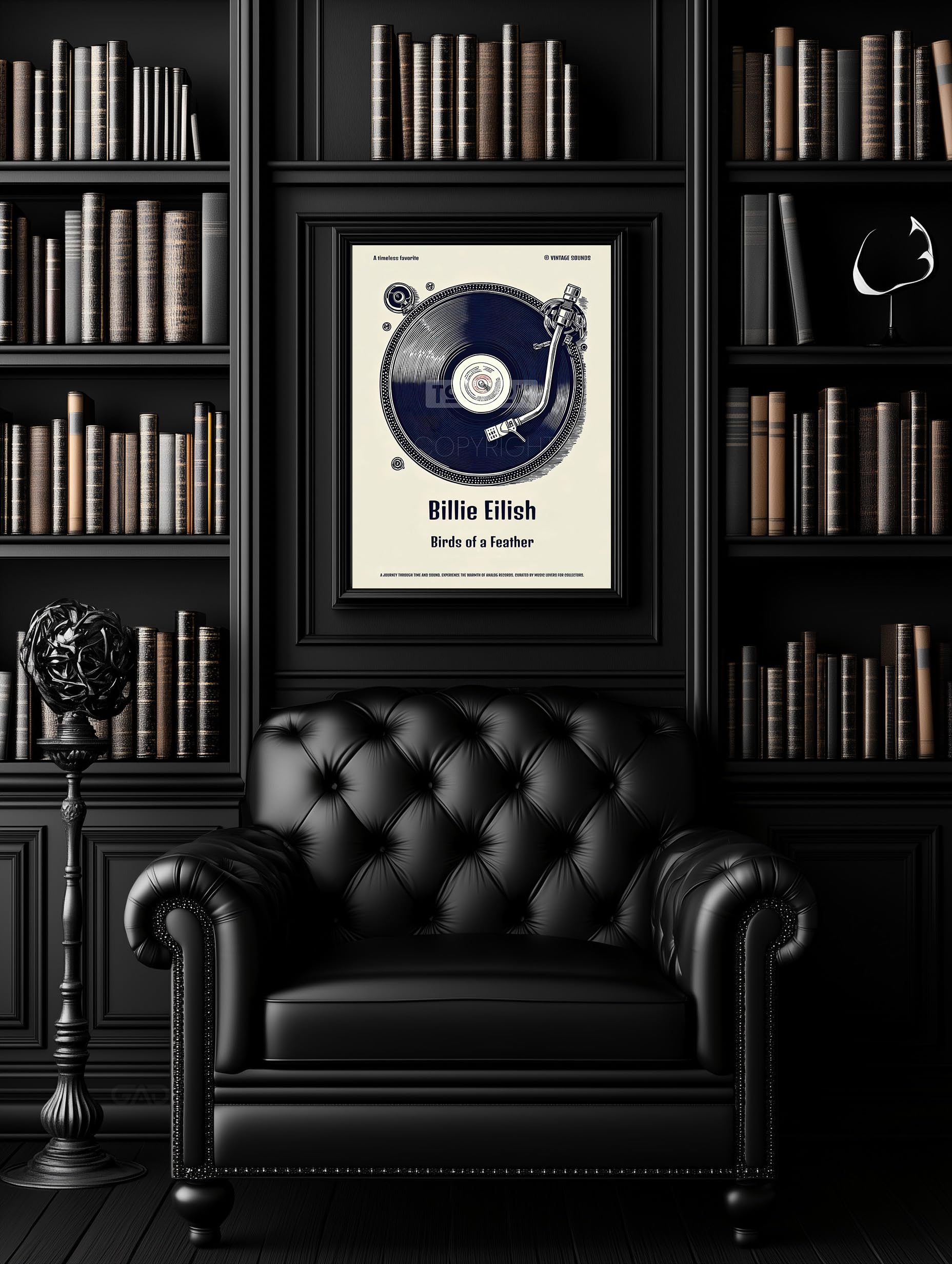 Tomaok® - Plakat artystyczny plakat do personalizacji (ramka nie wchodzi w zakres dostawy) Stwórz swój retro plakat winylowy z ulubionym piosenkarzem i piosenką, muzyka deco