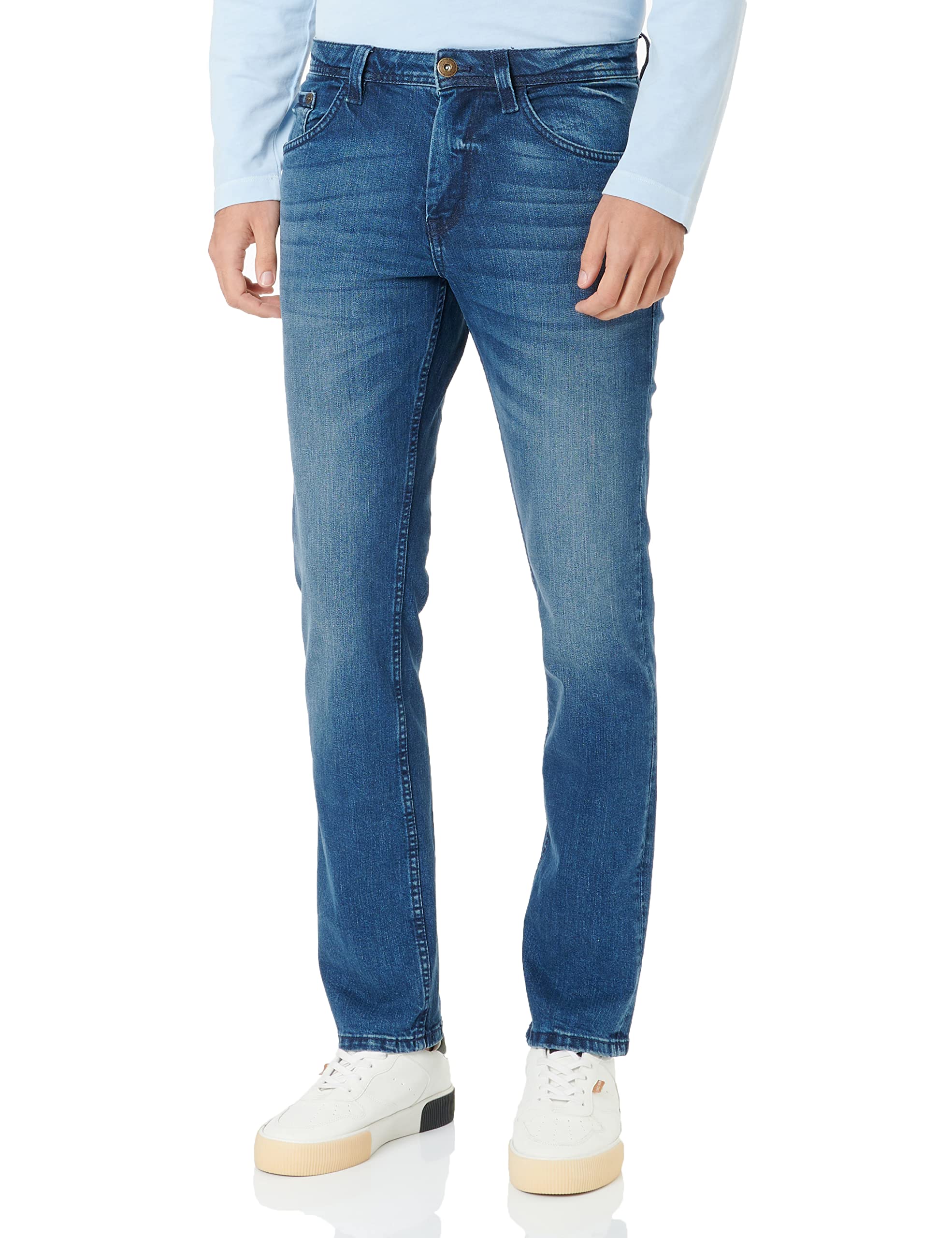 TOM TAILOR Men's 1034661 Josh Regular Slim Jeans, 10281-Mid Stone Wash Denim, 34 W/34 L
