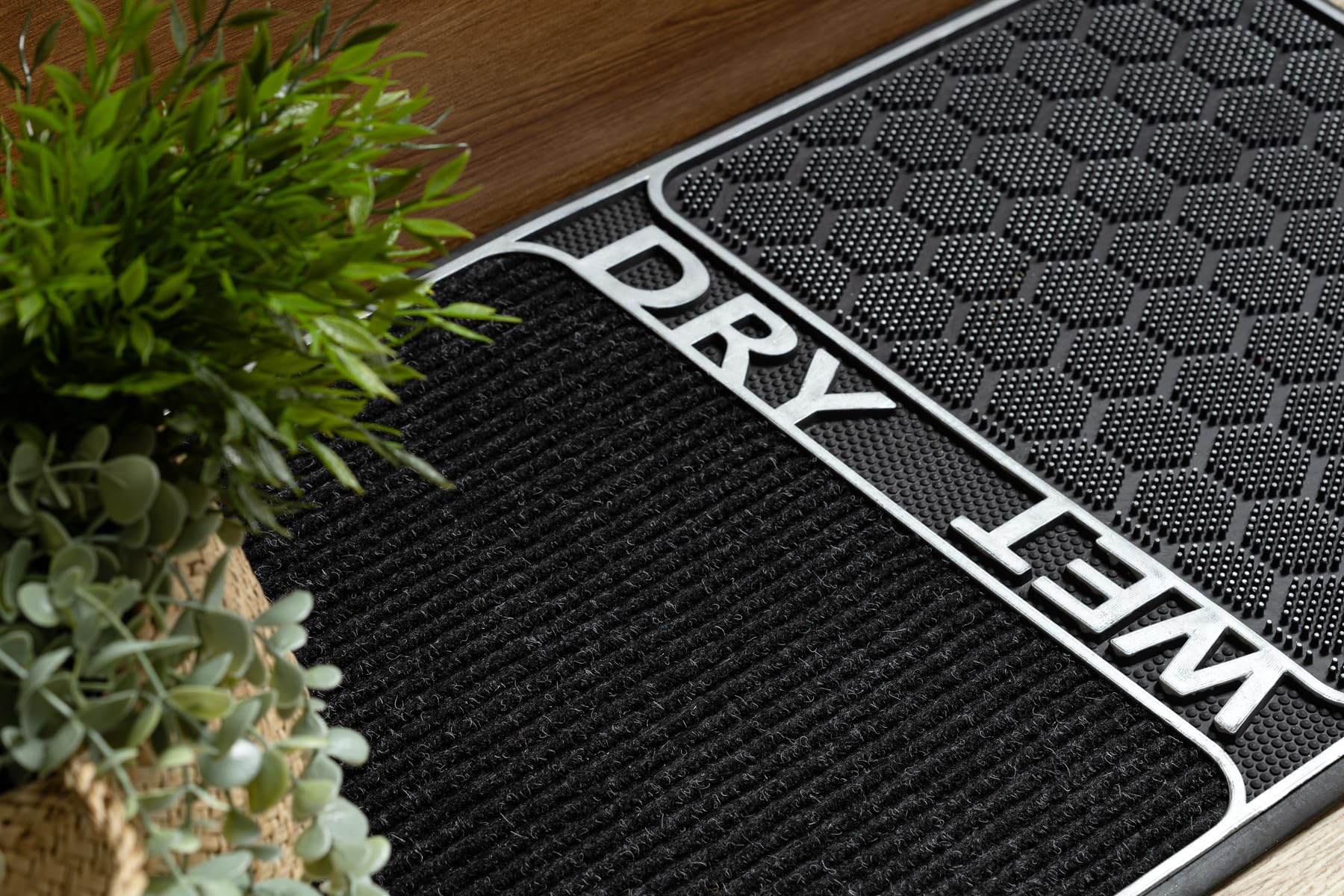 rugsx Felpudo BH DM003 Wet Dry, Antideslizante, Interior, Exterior, Goma - Plata 45x80 cm