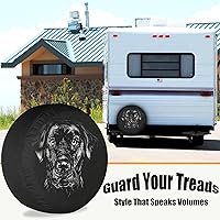 Vista 2 de Cubiertas de neumáticos de repuesto para remolque de caravana, labrador retriever, perro realista, resistente a la intemperie, a prueba de polvo