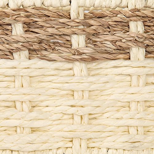 Miniatura 2 de Uziass Organizador de bandeja de inodoro, cesta organizadora de almacenamiento, cesta de papel higiénico, cestas de pastos marinos para organizar el