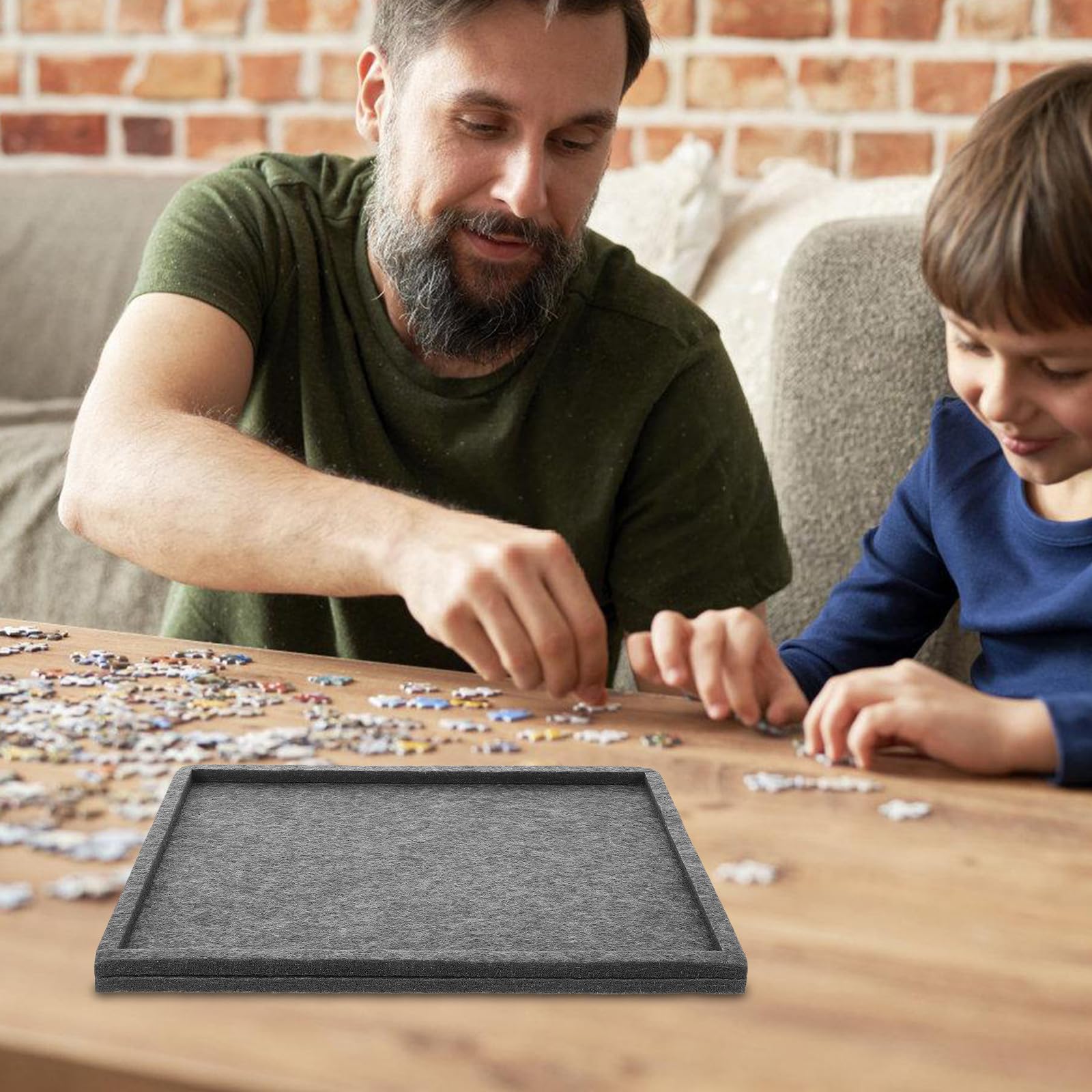 VICASKY Plateaux de Tri Empilables pour Puzzles 1000 Pièces en Feutrine, Lot de 6 Set de Plateaux Multifonctionnels 30x24 Cm, Organisateur Pliable pour Rangement et Tri Facile des Pièces