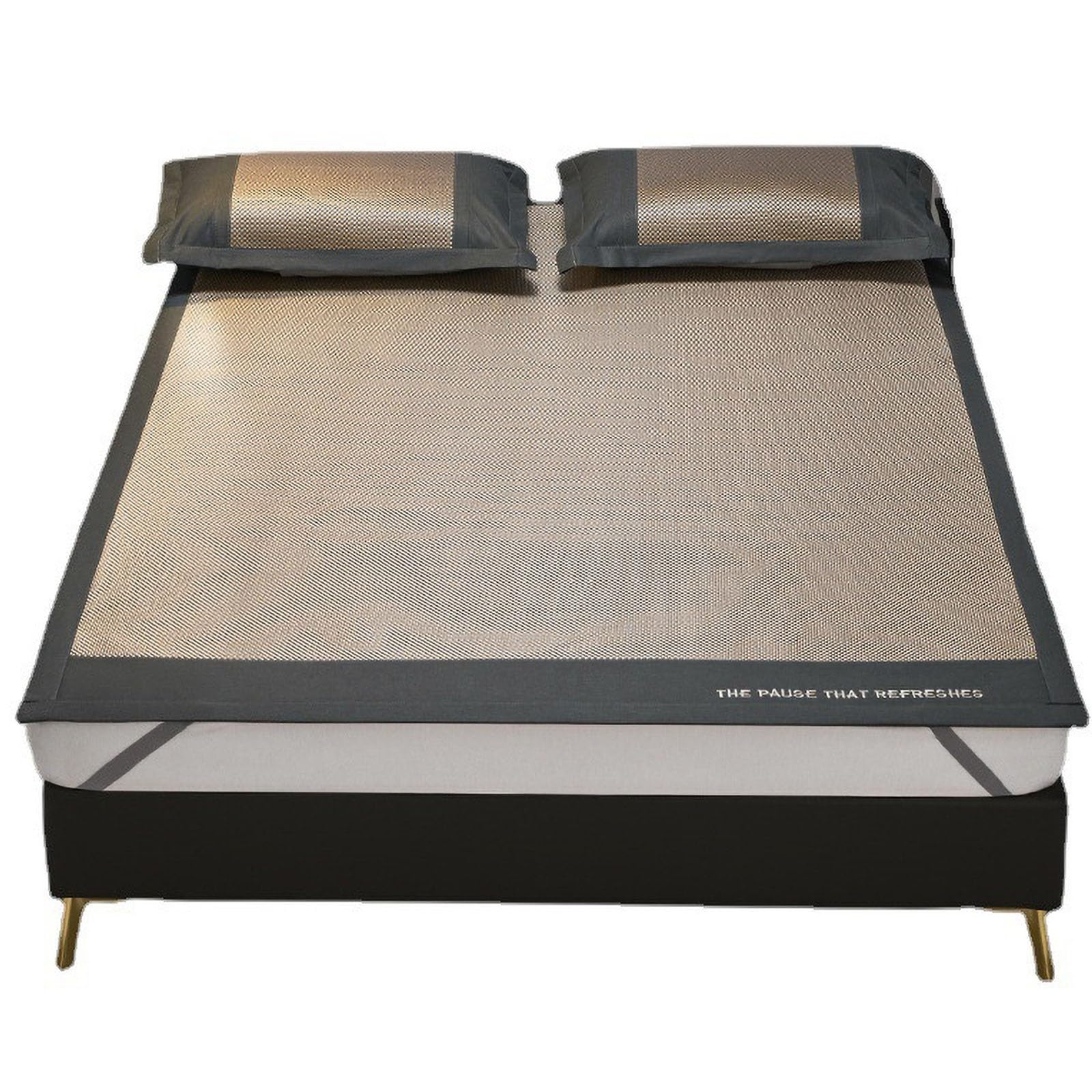 Tapis rafraîchissant en rotin de bambou pliable et surmatelas d'été ventilé