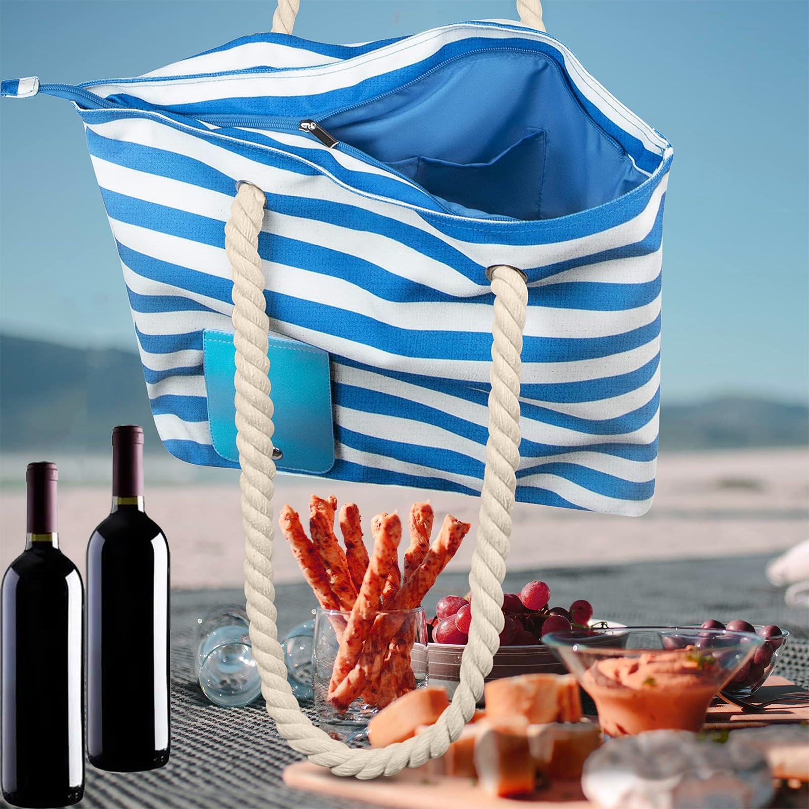 Sac à main à vin avec robinet de bière, sac à main pour homme, sac de pique-nique avec compartiment anti-fuite et isolé pour les voyages, la plage, les voyages, les pique-niques, le camping, cadeau