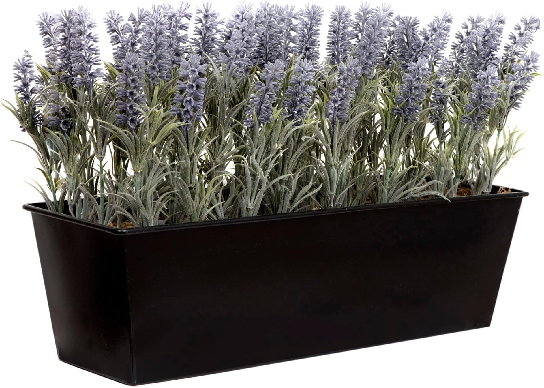 GreenBrokers Lavender Window box Tin Trough Container Planter-45cm, Black, 45cm