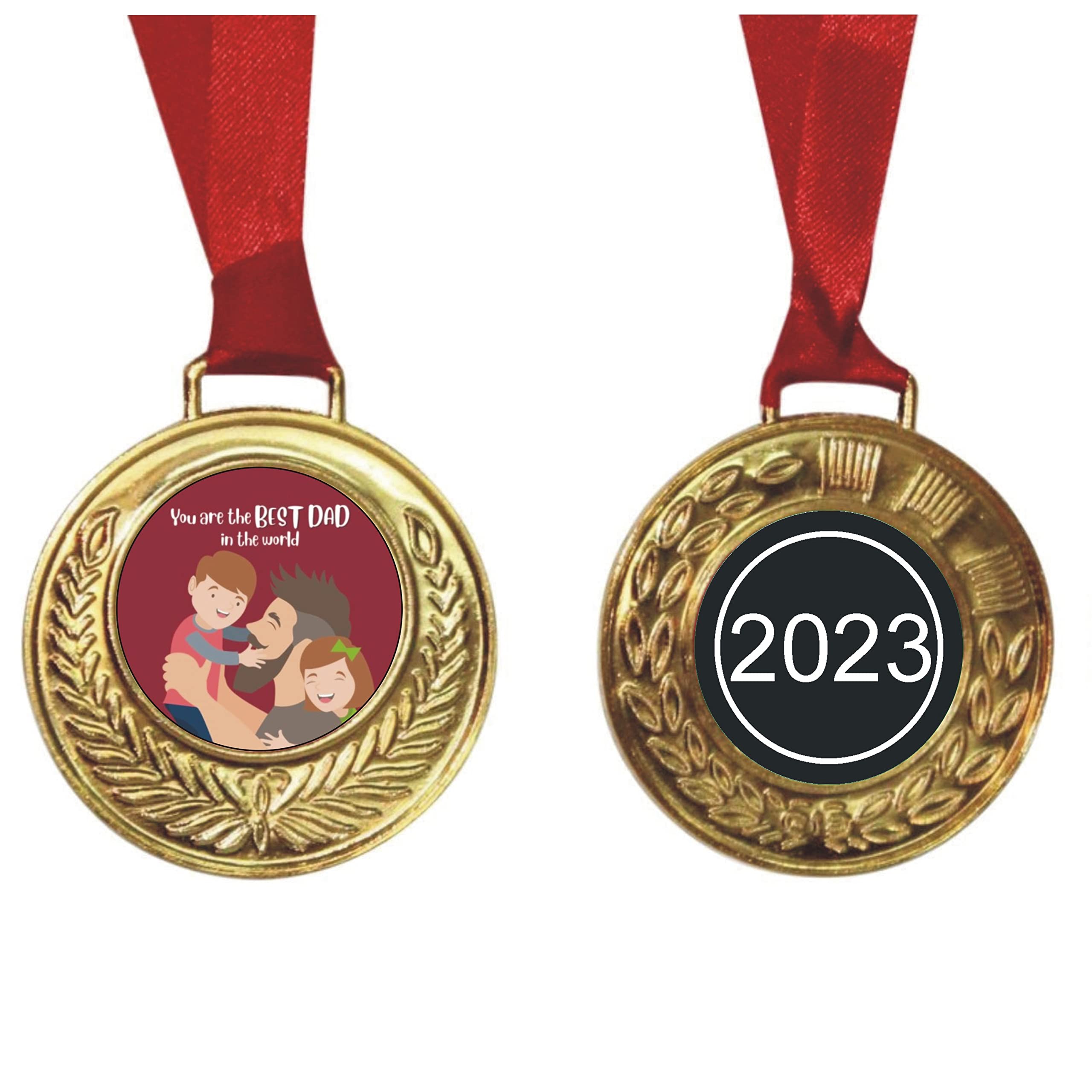 Birthday Gifts 2.5x2.75 inches Golden Allow Award Medal Fathers Day Persent Special - You are The Best Dad-picture-26
