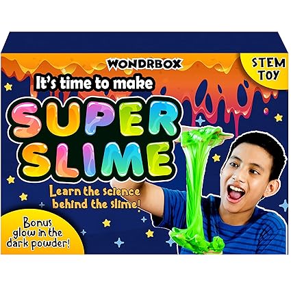 WONDRBOX Glow in The Dark Slime Science Experiment Kits for Kids Aged 6-8-12-14 |Science Kit Birthday Gift Set for 6-14-Year-Olds | STEM Educational DIY Fun Toys I for Boys and Girls (Slime Kit)