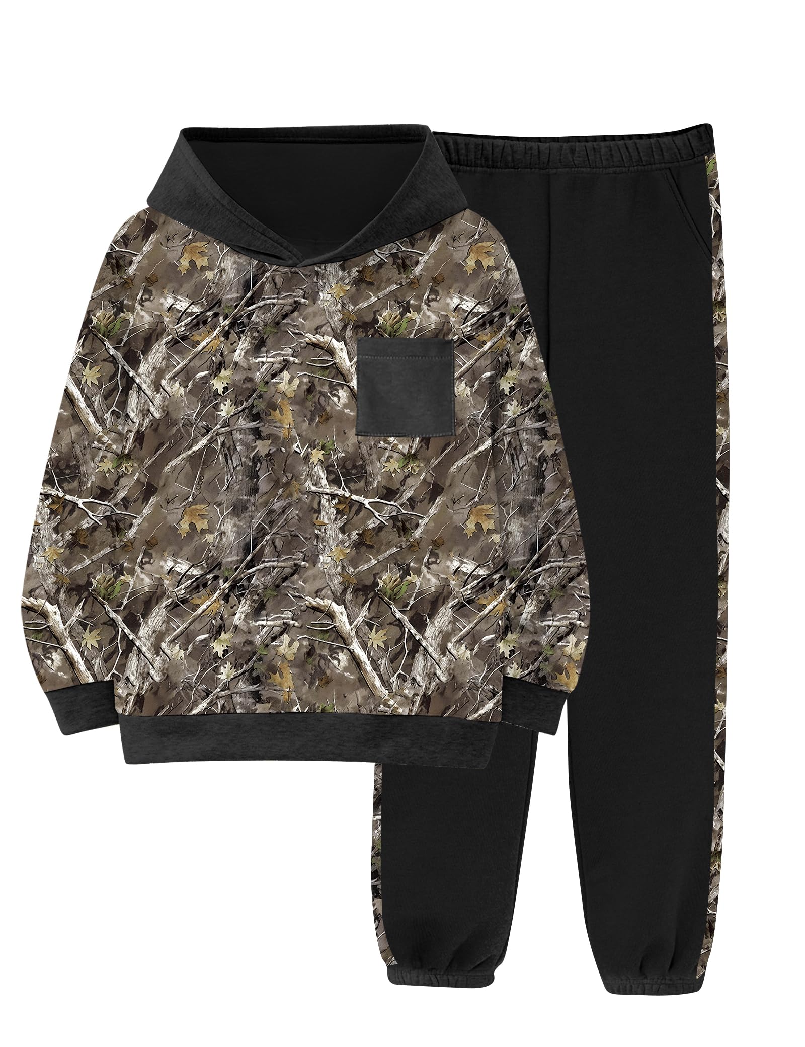 Tainmully Boys Clothes Fall Winter Outfits Camouflage Long Sleeve Hoodie and Pants 2PC Kids Clothes Boys for 5-14 Years