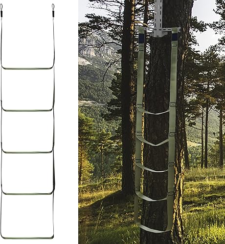 5 Step Climbing Aider for Hunting Climbing Stick Aider Webbing Rope Ladder