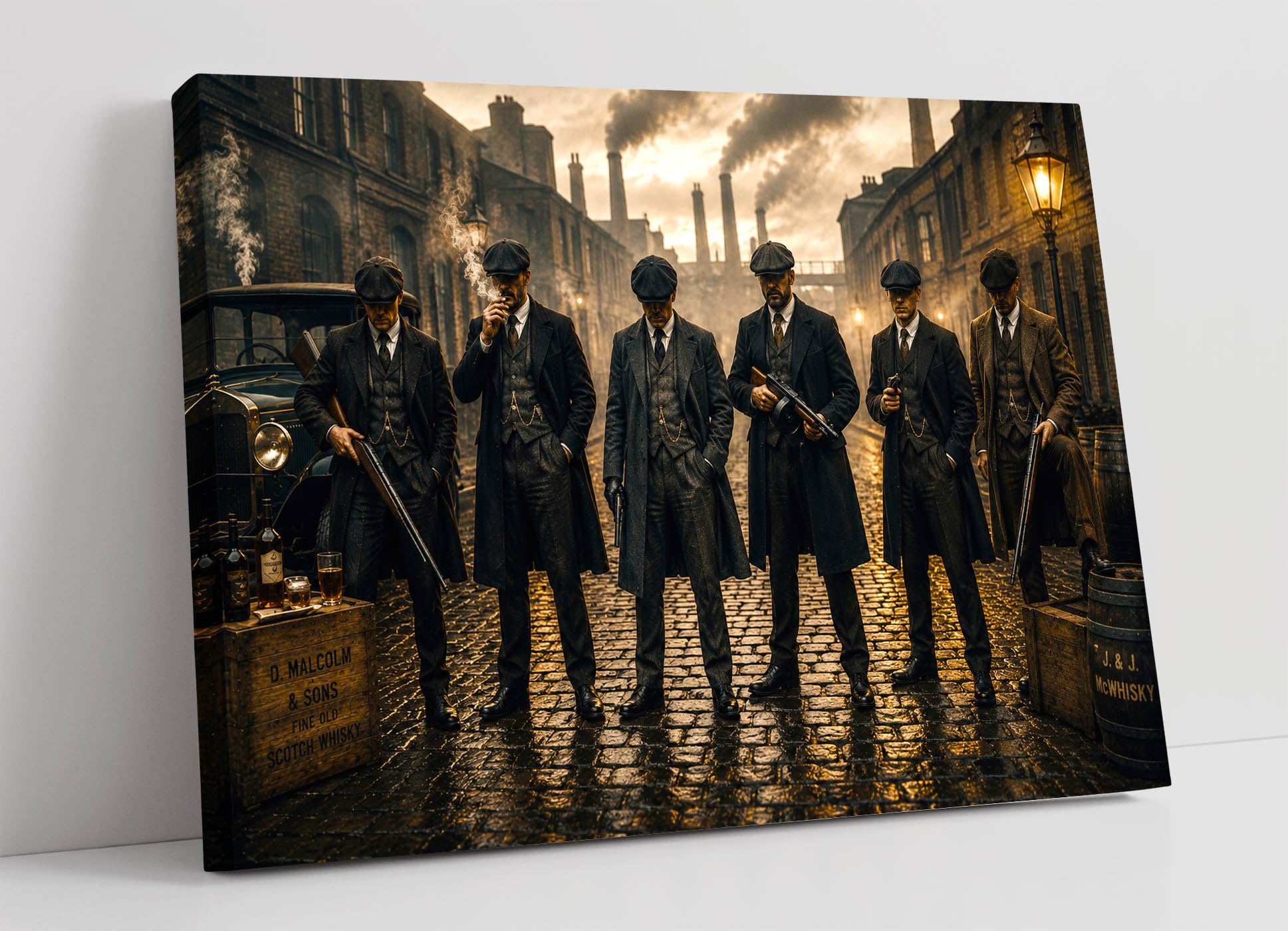 Peaky Blinders Crew - CANVAS WALL ART ARTWORK 30MM DEEP FRAMED PRINT (30in x 20in / 76cm x 50cm)