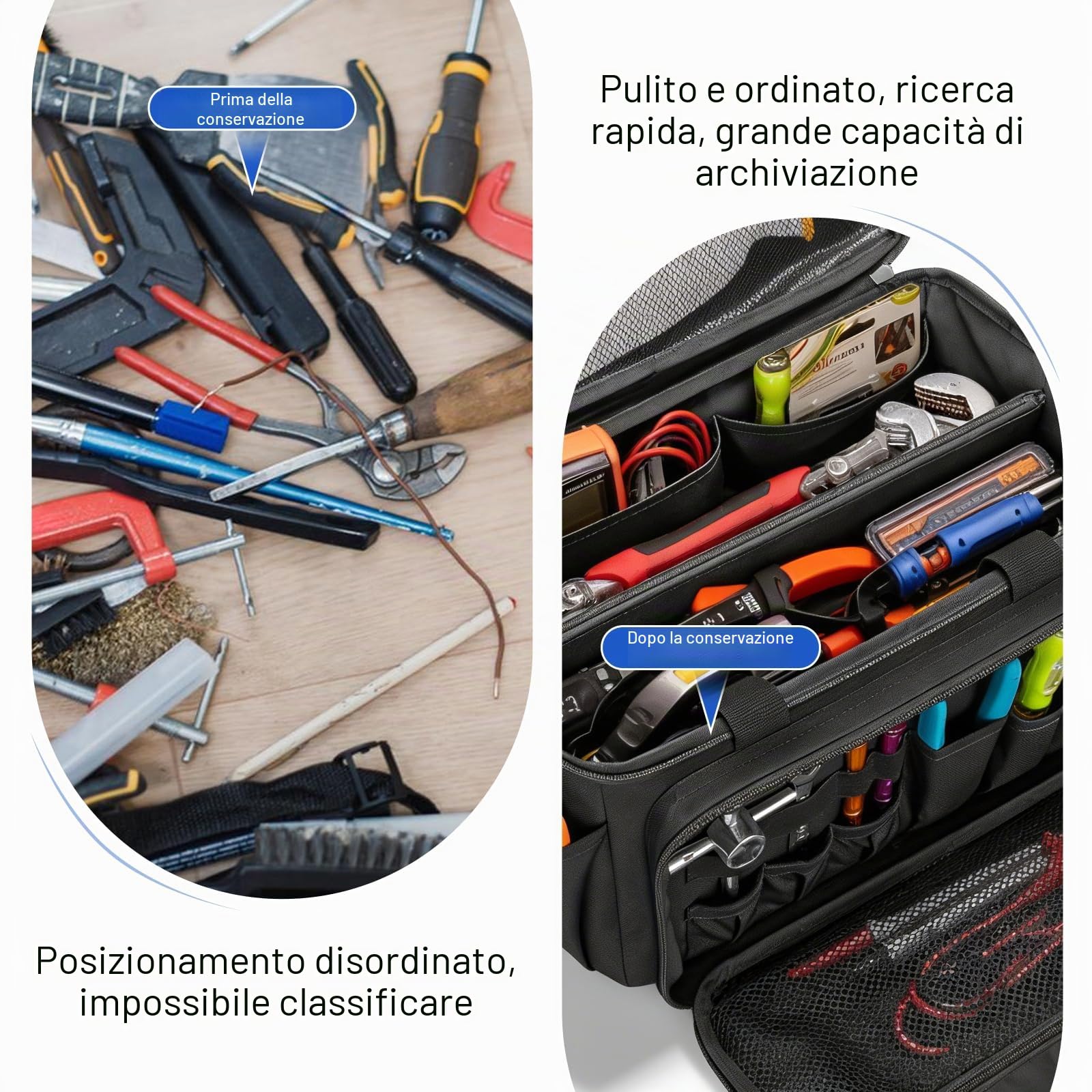 Borsa per attrezzi da uomo, borsa per attrezzi, per elettricisti, borsa per attrezzi, borsa per attrezzi impermeabile, per artigiani, falegnami, 36,7 x 21,5 x 20,5 cm