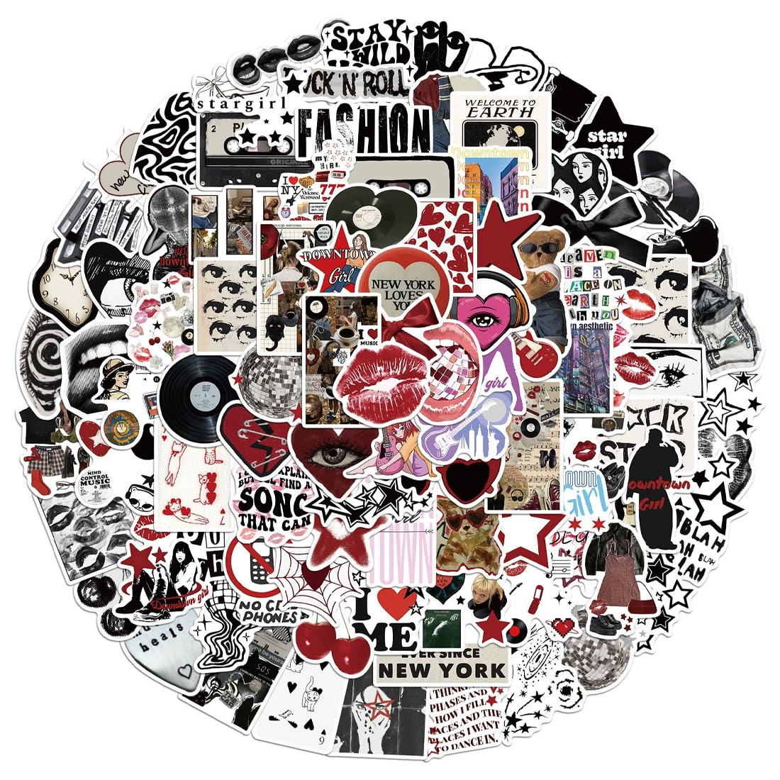 100psc Y2K adesivi stickers sticker stickers aesthetic eleganti adesivi in vinile per computer portatili bottiglie d'acqua moto e altro ancora design hip hop e graffiti per bambini e adulti