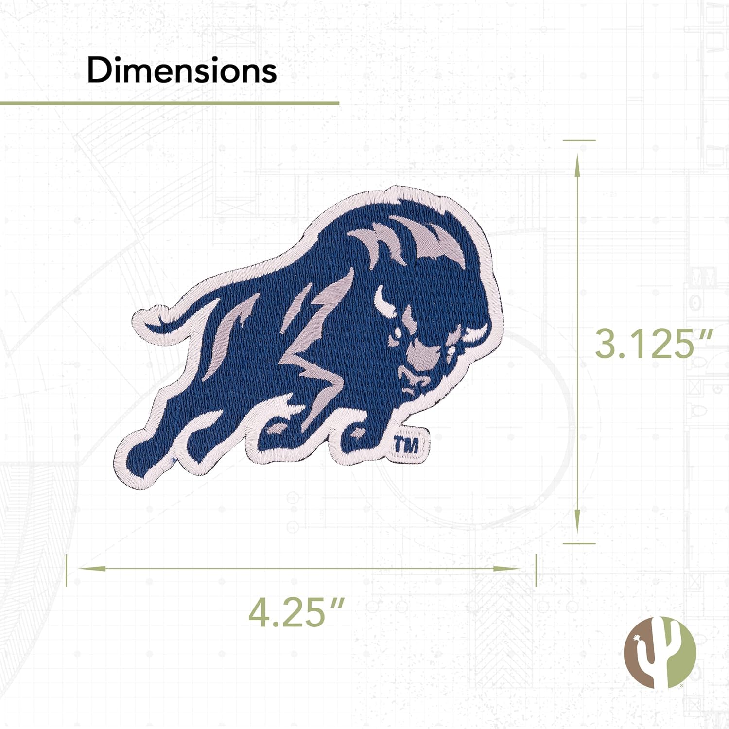 Desert Cactus Howard University Patch – Embroidered Iron On/Sew On Applique for Blazers, Jackets, Backpacks, Bags, Hats & Tactical Gear – Howard Bison (Patch - Design A) - Image 2