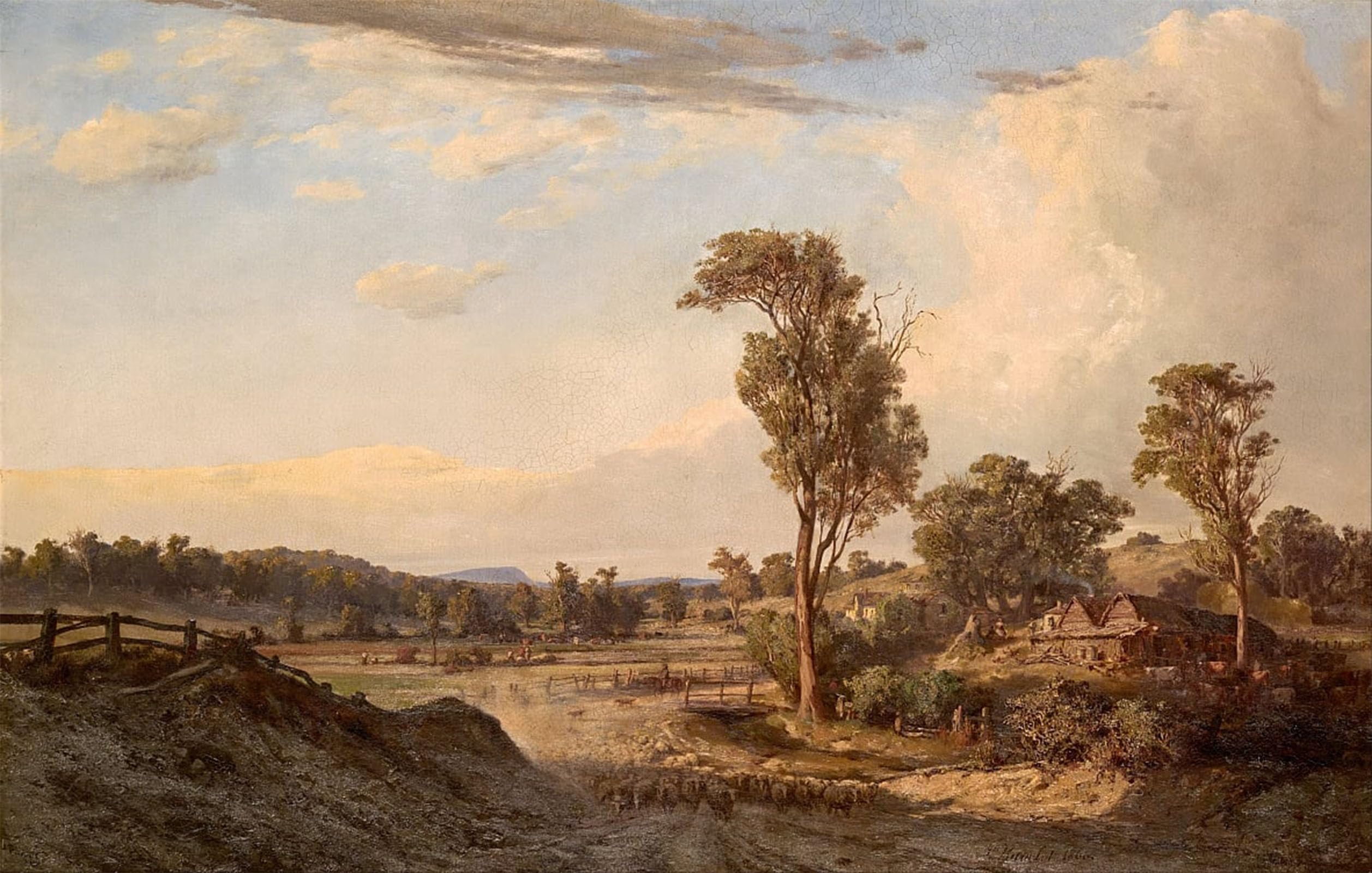 ARTXLXXBN Famous Painting Art Wall Decor Abstract Art Picture Summer Afternoon Templestowe by Louis Buvelot Animal Pictures for Home Decor 60x90cm