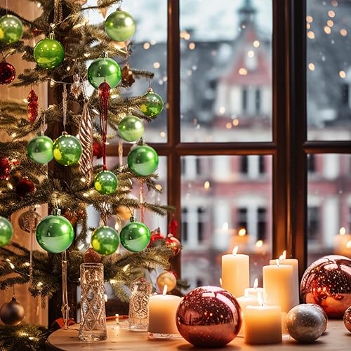 Vista 23 de AMS - Adornos chapados, bolas de Navidad, para decoración de fiestas de vacaciones, colección de árbol para boda, Acción de Gracias, fiesta