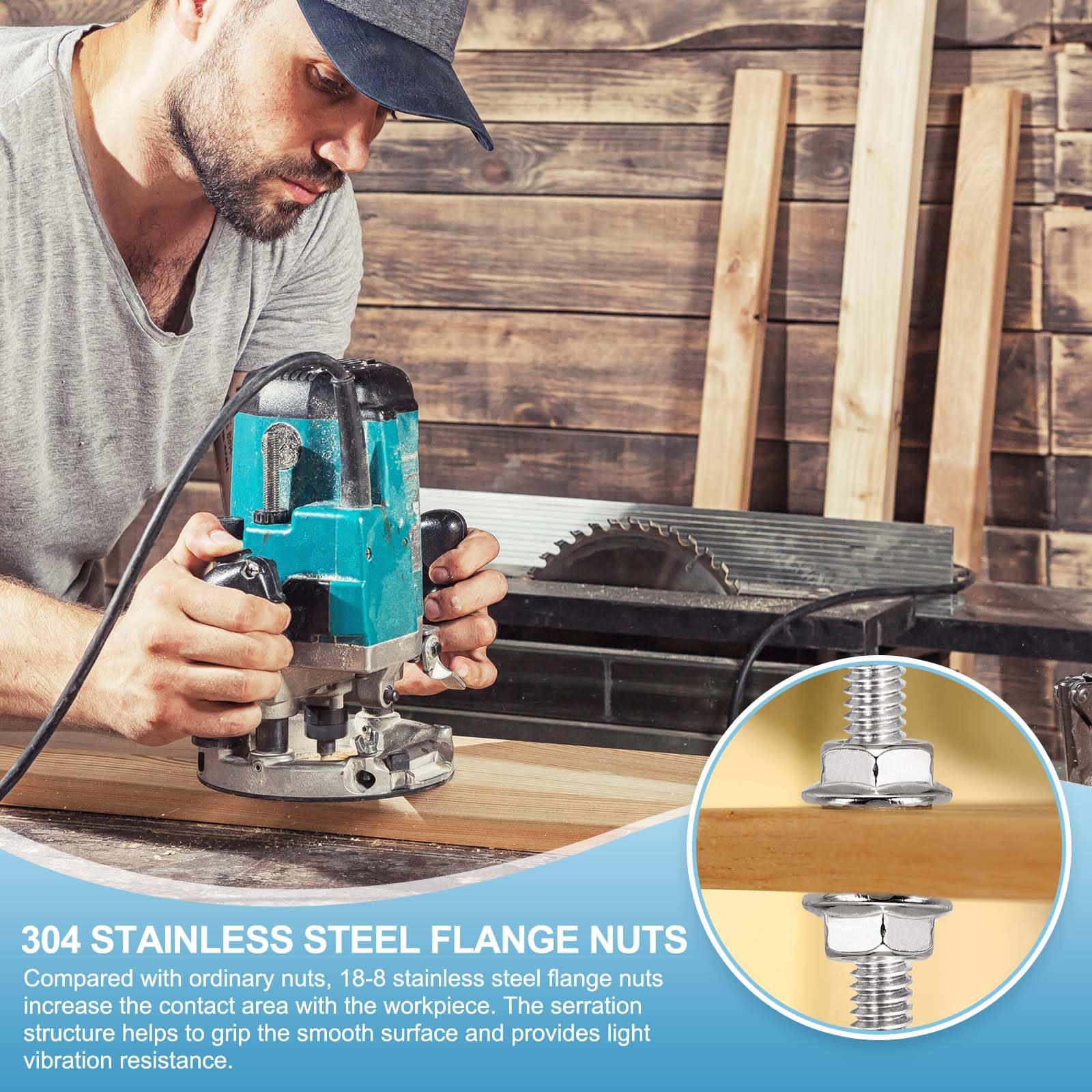 PATIKIL Varillas Roscadas Completas M4 X 0.7 Mm 7 Tamaños Acero Inoxidable 304 Roscas Métricas A La Derecha Con 14 Piezas Tuerca Hexagonal De Brida Para Abrazaderas
