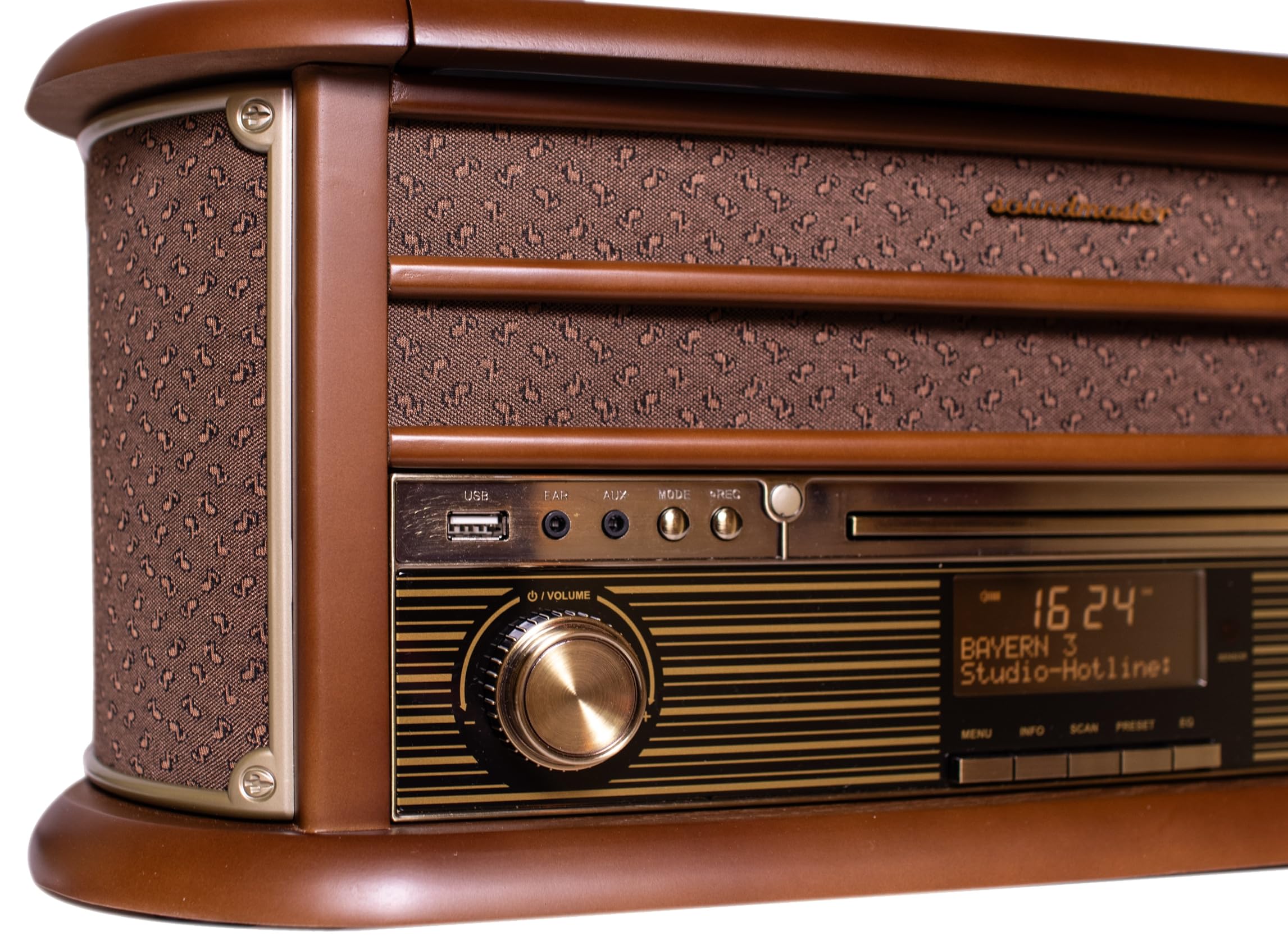 soundmaster NR565DAB Tocadiscos USB Roble