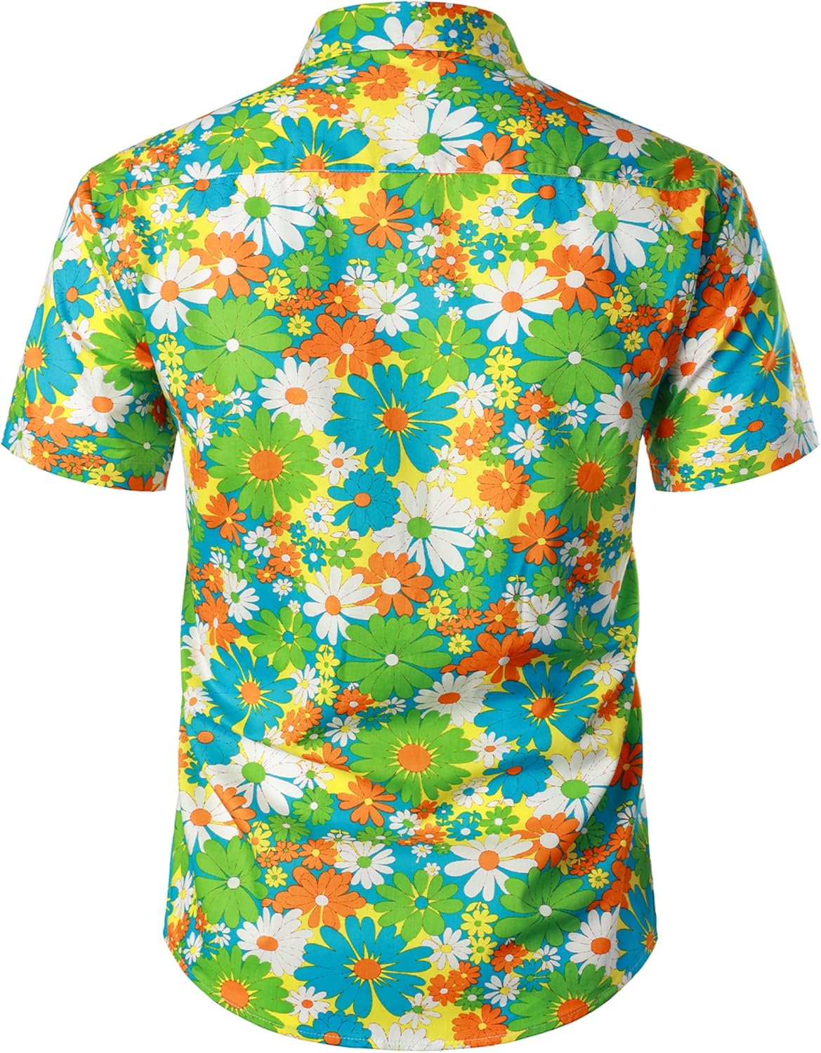 JOGAL Men's Flower Casual Short Sleeve Aloha Hawaiian Shirt - Image 3