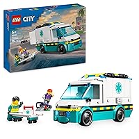 LEGO City Ambulanza di Emergenza Giocattolo con 2 Minifigure