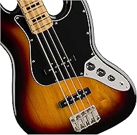 Vista 3 de Squier Classic Vibe 70s Jazz Bass, Sunburst de 3 Colores, Diapasón de Arce